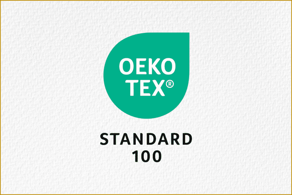 What is OEKO-TEX® STANDARD 100 And Why Does it Matter in Bedding? - Orchids Lux Home OEKO-TEX® STANDARD 100 certification logo representing tested and safe textile products. Official OEKO-TEX® STANDARD 100 mark ensuring fabrics are free from harmful substances.