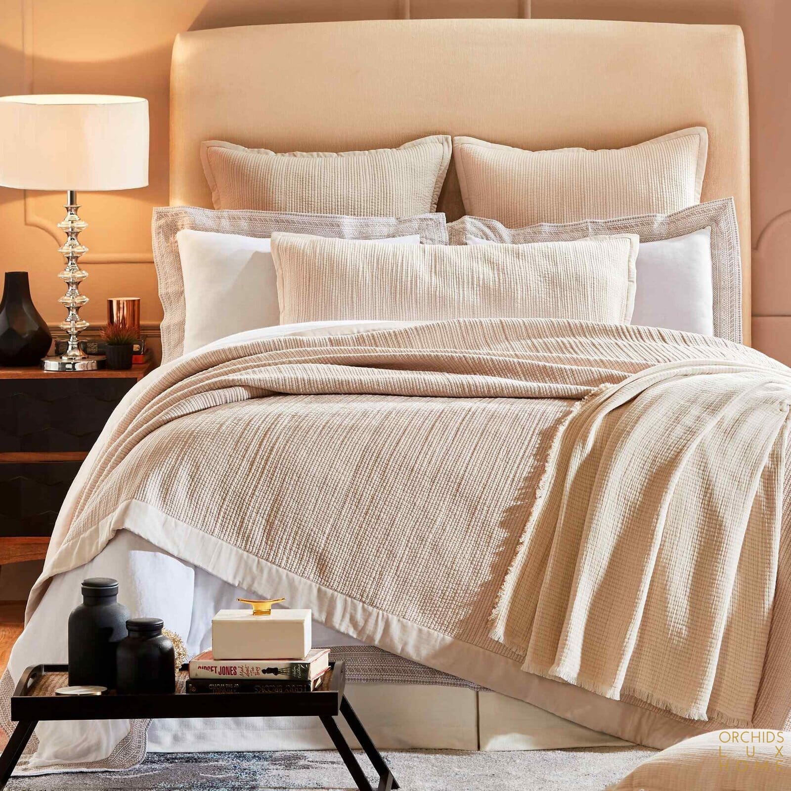 Colour Psychology in the Bedroom: Creating Mood Through Textiles - Orchids Lux Home