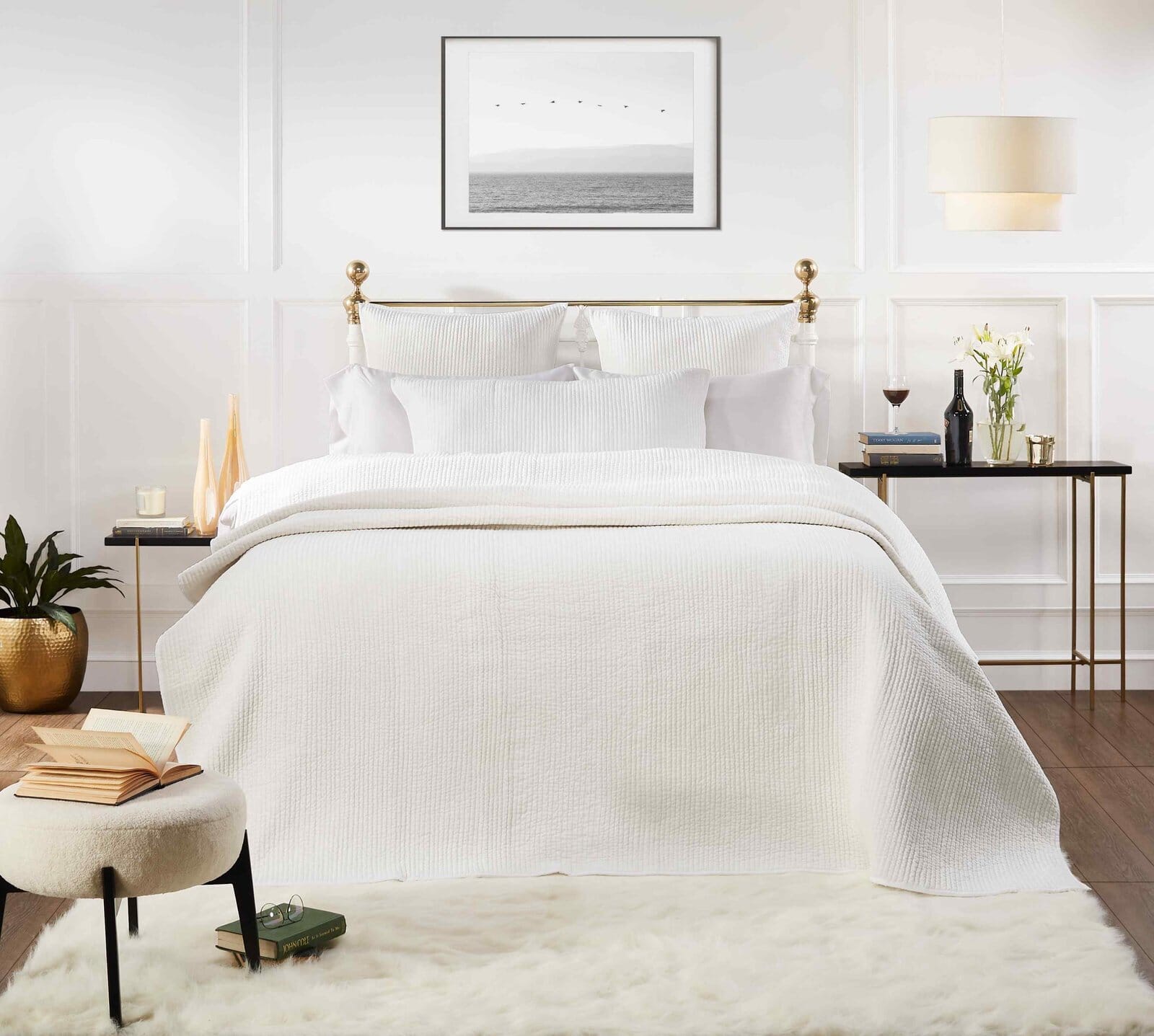 Spencer Channel Stitch Velvet Coverlet