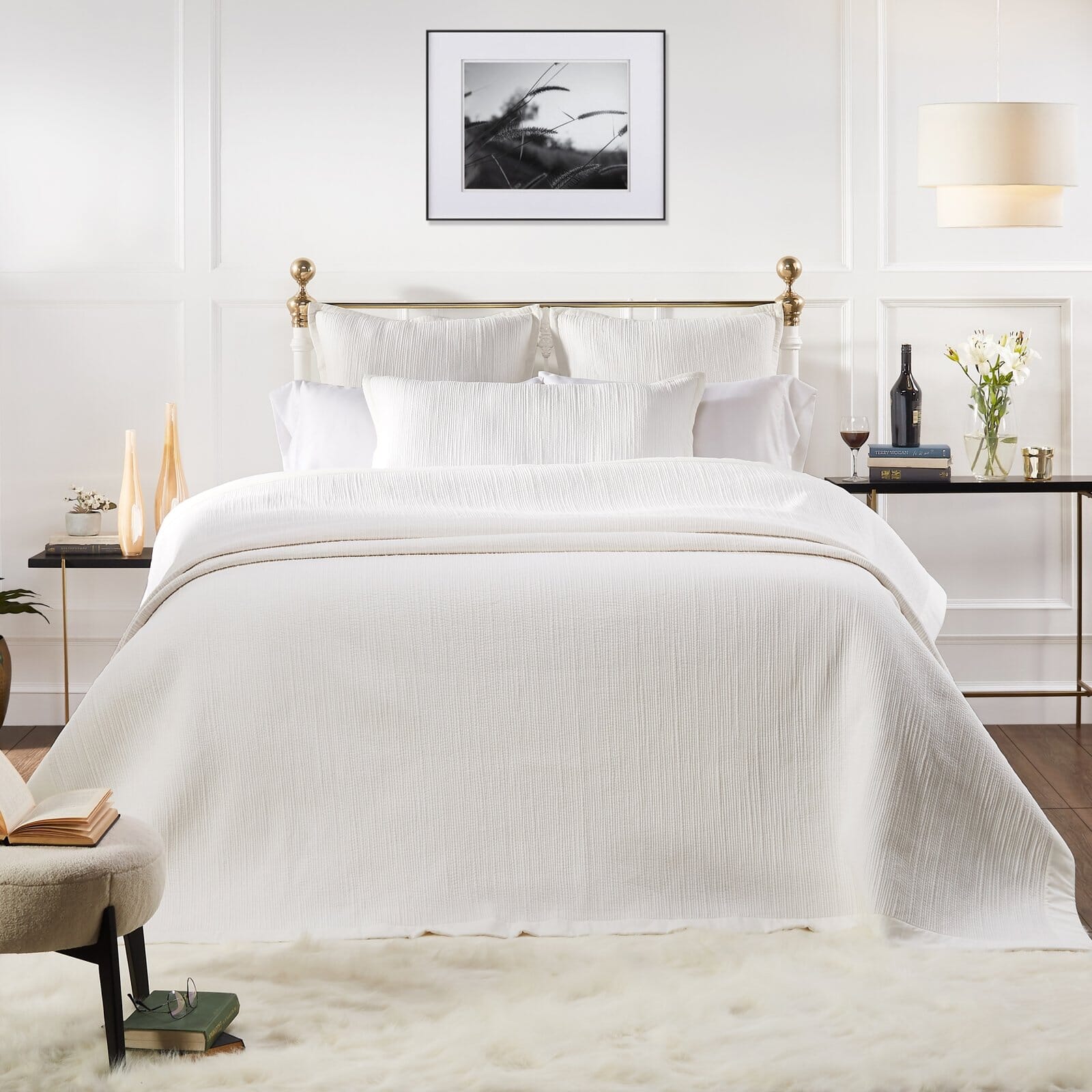 Laela Channel Stitch Cotton Coverlet