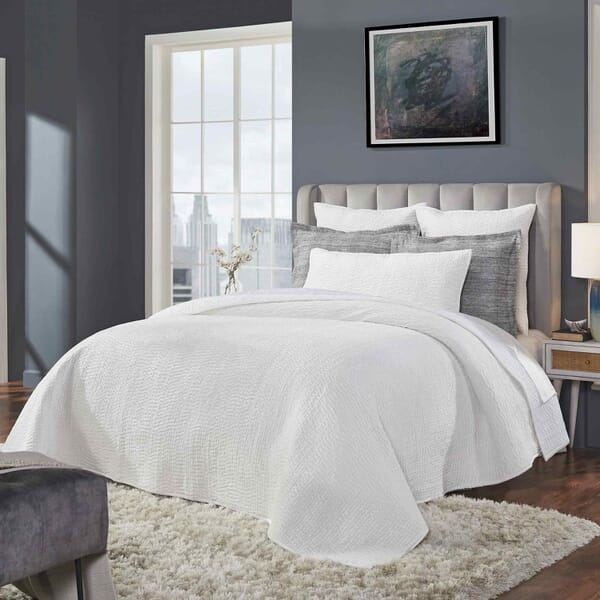 Coverlets Neutral Laguna Pick Stitch Velvet Coverlet Swatch - Orchids Lux Home