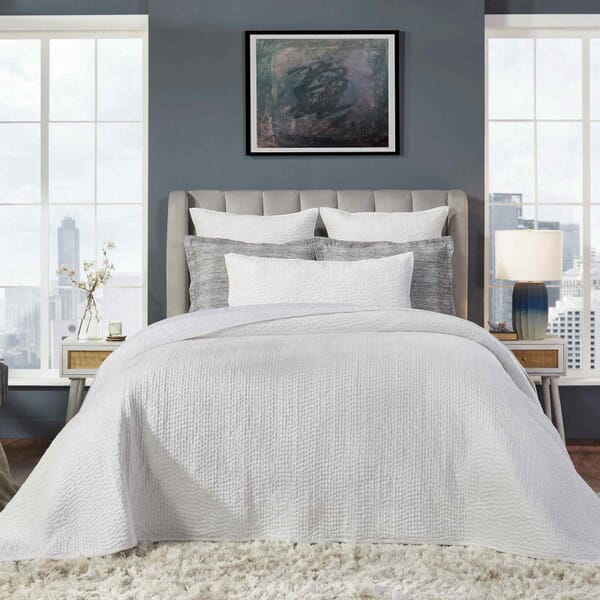 Coverlets Neutral Laguna Pick Stitch Velvet Coverlet – Clearance - Orchids Lux Home