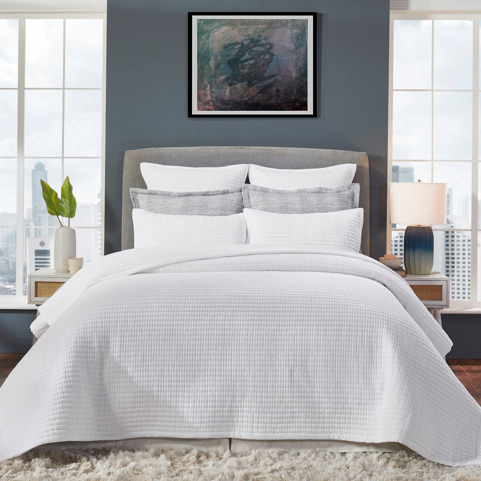 Milton Channel Stitched Velvet Coverlet