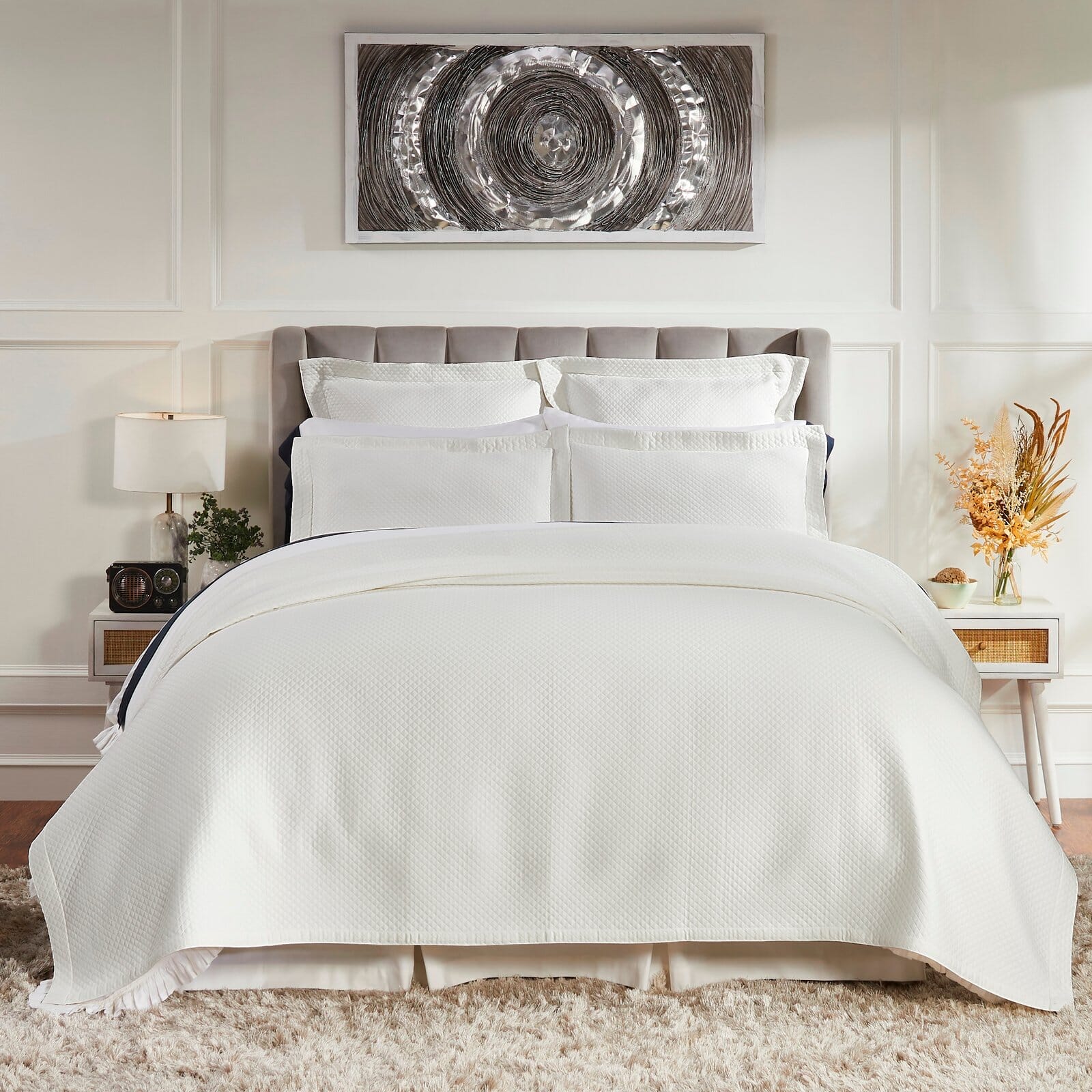 Hamilton Matelasse Diamond Coverlet