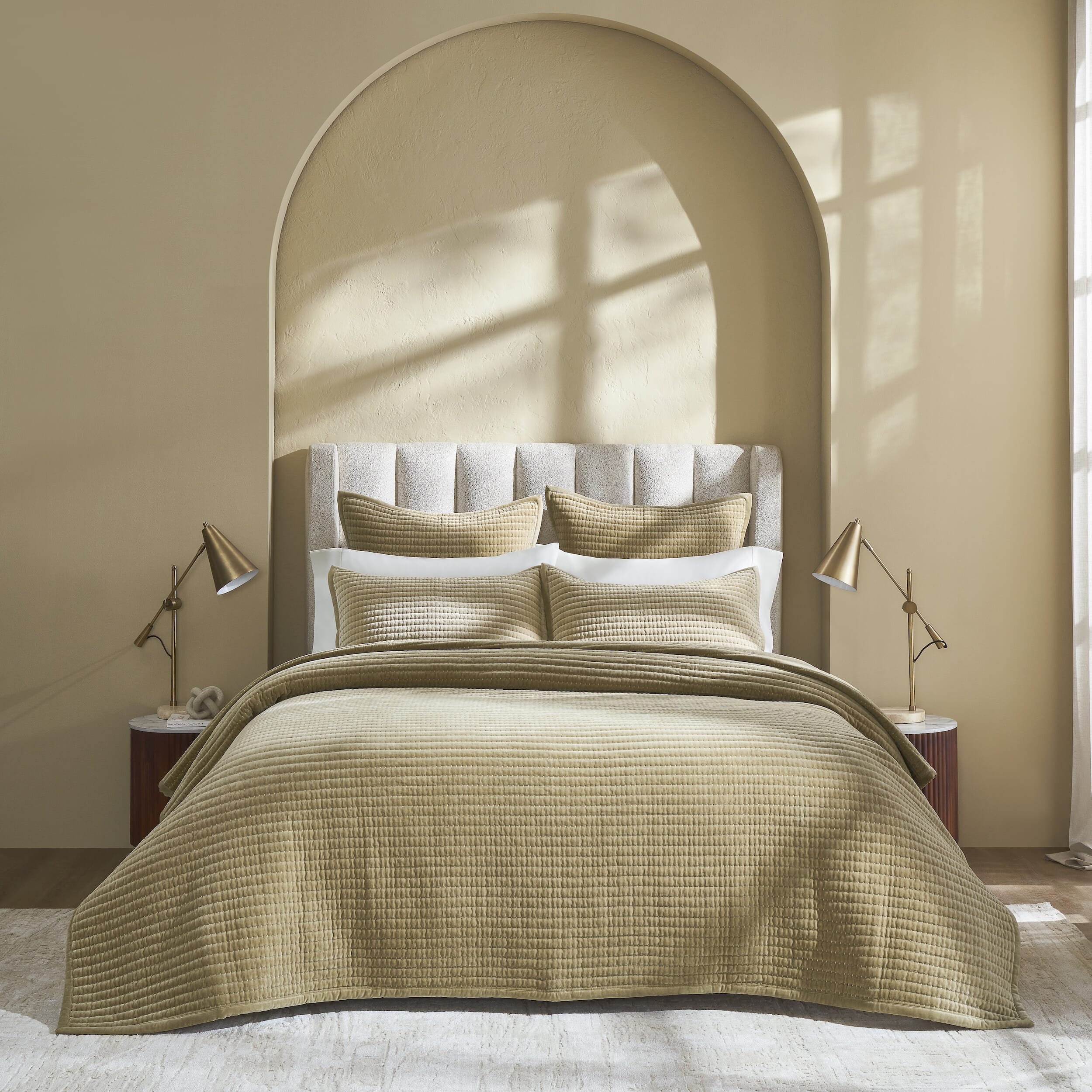 Milton Channel Stitched Velvet Coverlet