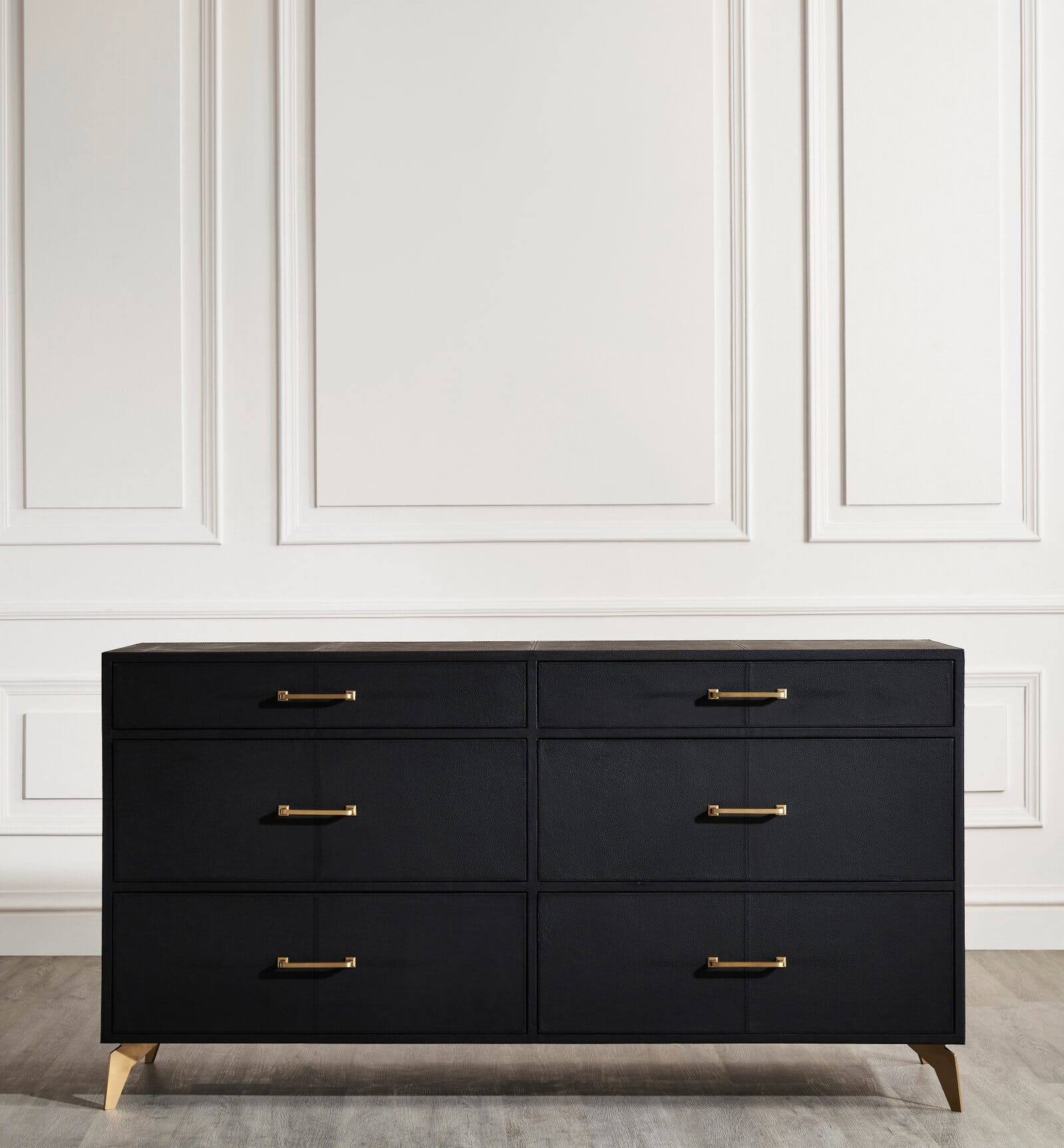 Berkeley Six Drawer Leather Dresser