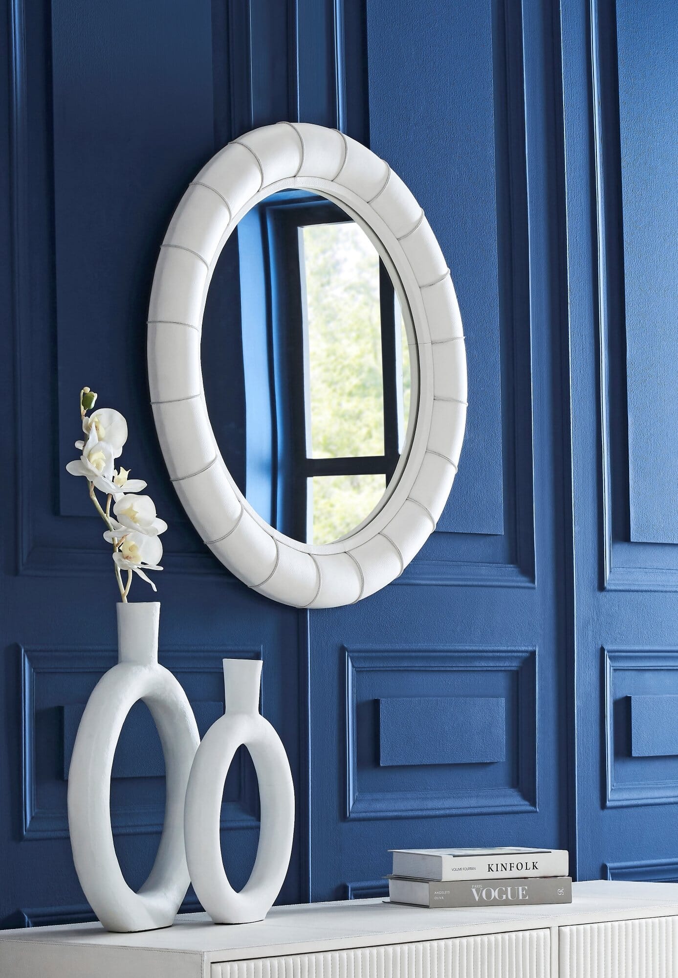 Stanford Leather Framed Wall Mirror