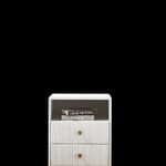 Stanford Two Drawer Leather Side Table Stanford Two Drawer Leather Side Table