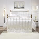 Castile Metal Bed Satin White With Brass Castile Metal Bed Satin White With Brass