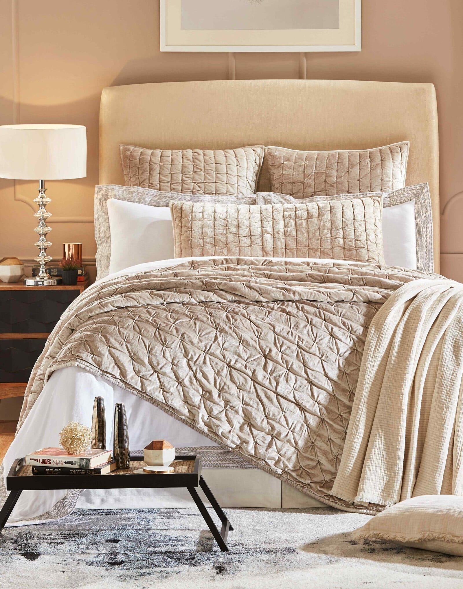 Luna Hand Pinched Velvet Quilt