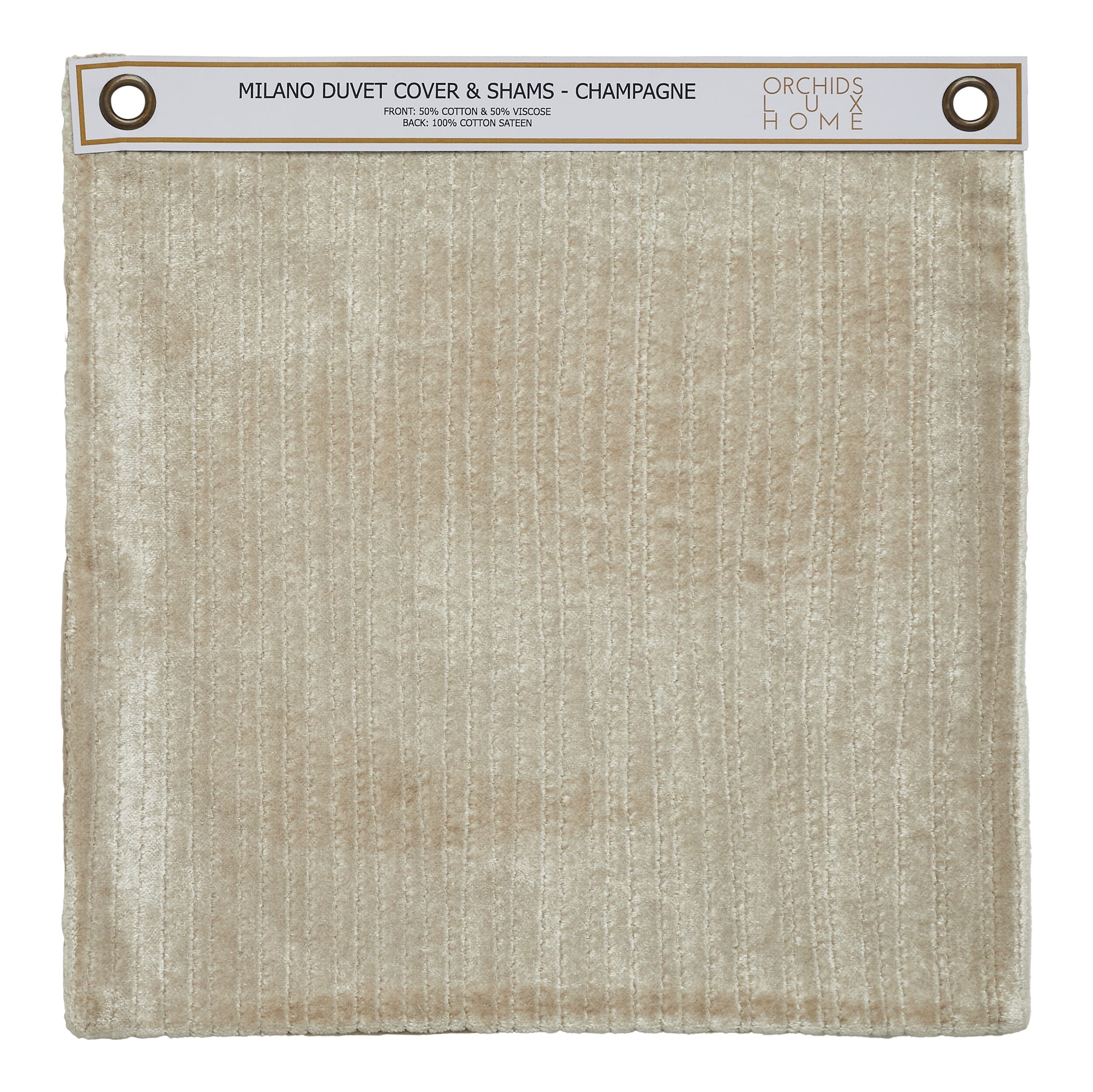 Milano Channel Stitch Velvet Duvet Swatch
