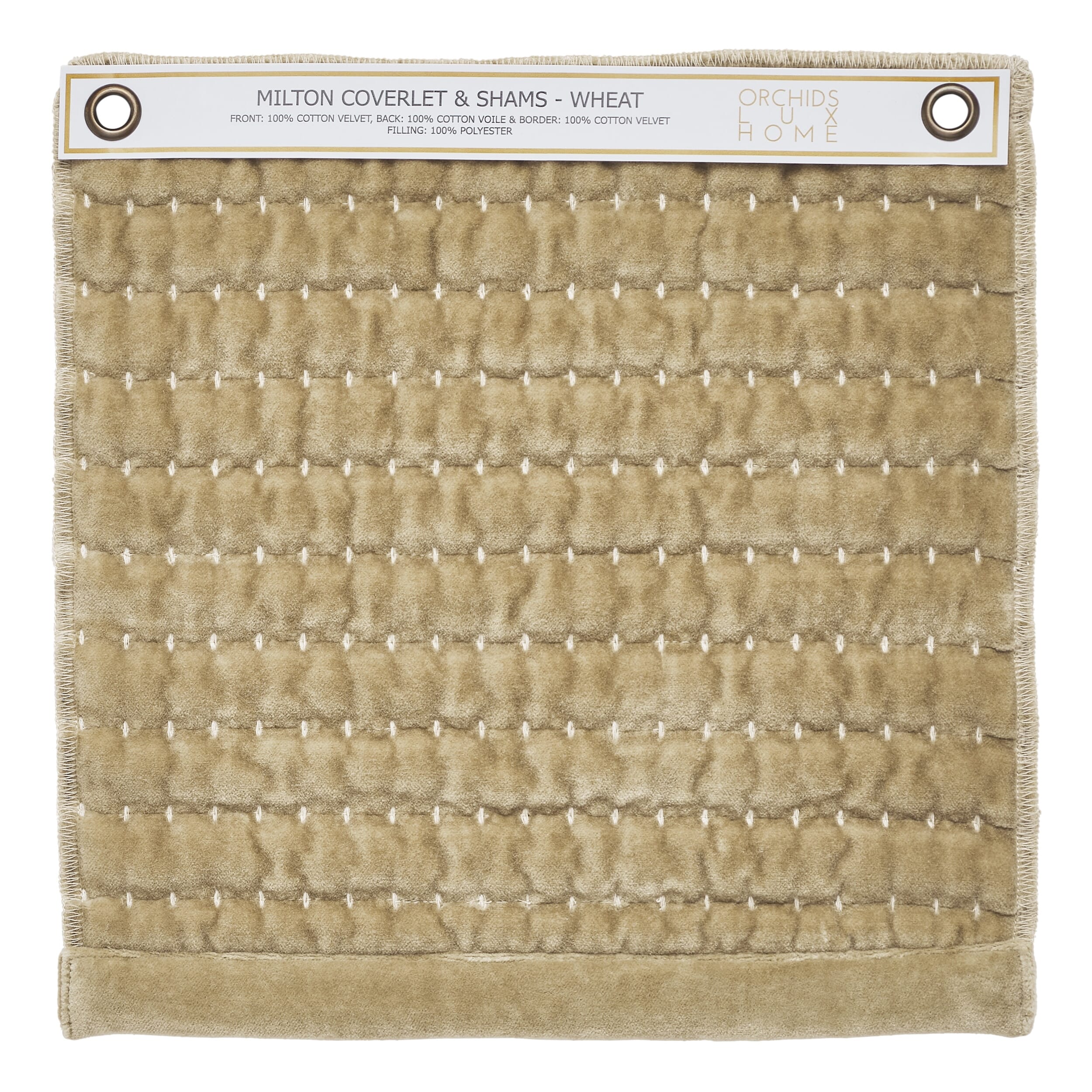 Milton Channel Stitched Velvet Coverlet Swatch